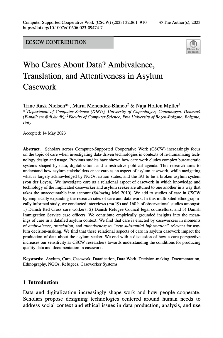 Who Cares about&nbsp;Data?